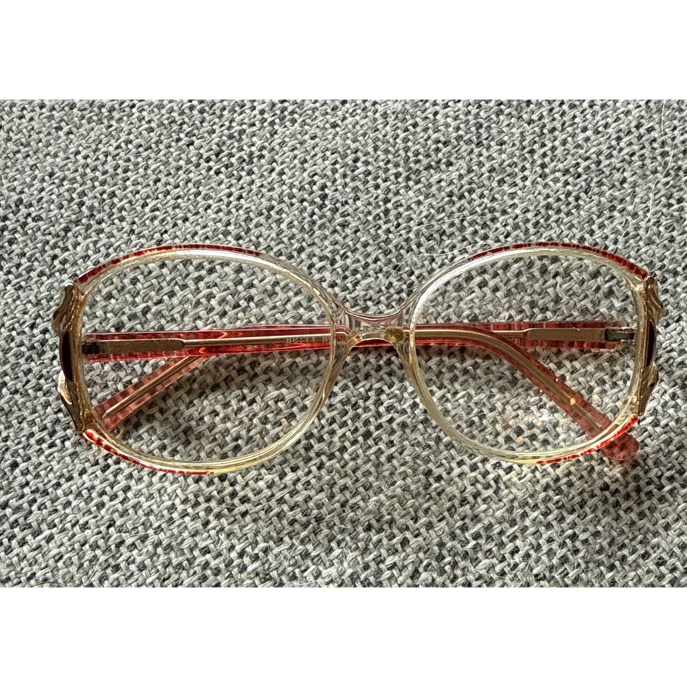 Vintage Oversized Frames Eyeglasses 70s Rose /Orange/ Gold Retro "Betty" Cottage
